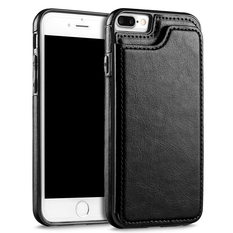 Ốp điện thoại bằng PU thiết kế nắp lật từ tính dành cho iphone 6 7 8 plus x xs xr max