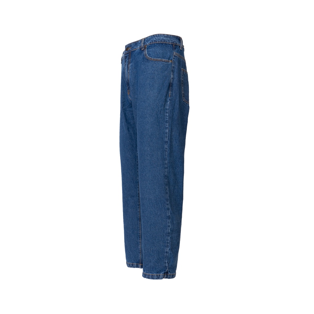 Quần Jean Nam Xanh Trơn Phom Cơ Bản Vải Denim - EMAS Regular Tapered/Dark Blue