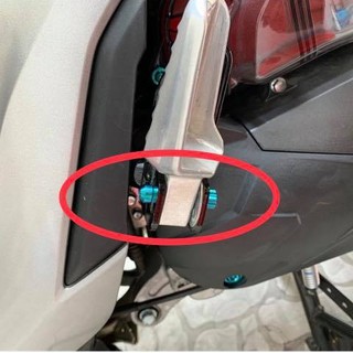 Bộ 2 con ốc GR5 Titanium 6 ly 4 phân dù to + 2 con tán 6 ly xỏ gác chân tay ga xe AB, Wave, Dream, Vario, Click