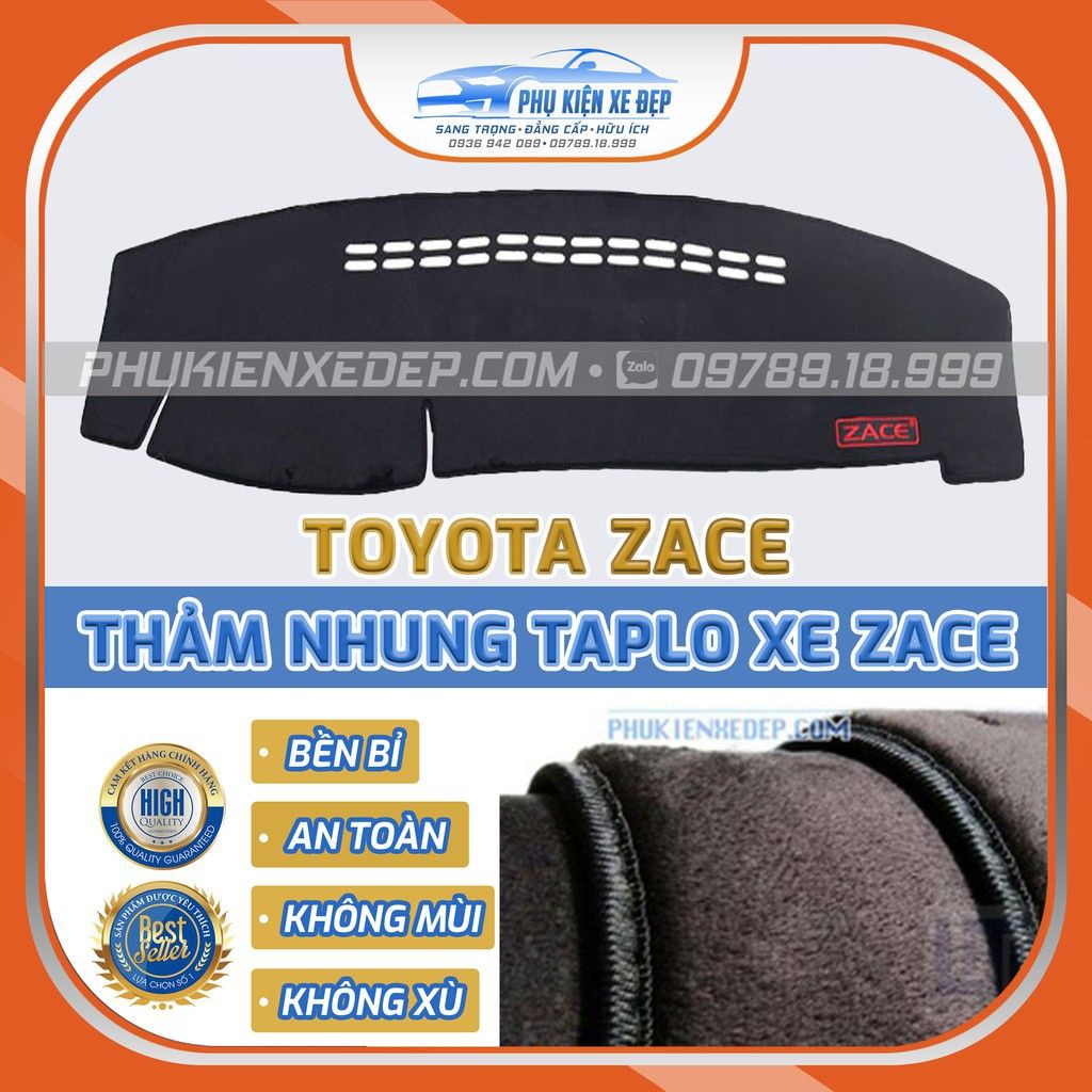 Thảm chống nóng taplo xe ô tô Toyota Zace chất liệu Nhung Lông cừu 3 lớp chống trượt