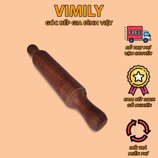 Cây Lăn Bột Gõ nghiến-cán Lăn Bột Gỗ Nghiến Tự nhiên kích thước cả cây 36cm