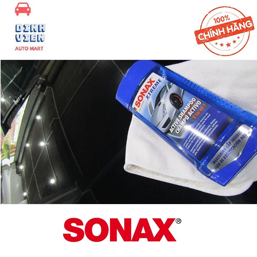 {Nước Rửa Xe 2 TRONG 1}Rửa Các Chất Bẩn Nặng Bóng Loáng Sonax Shampoo Xtreme 500ml (214200) kể cả những vết bẩn cứng đầu