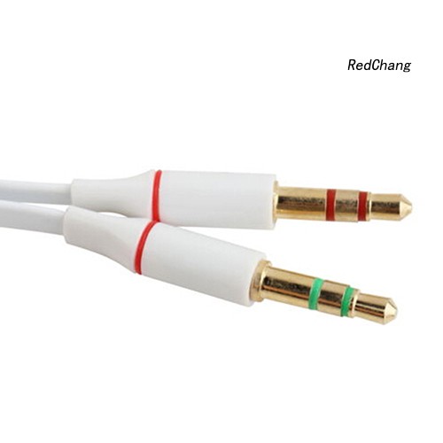 -SPQ- 3.5mm AUX Audio Mic Splitter Cable Earphone Headphone Adapter Female to 2 Male