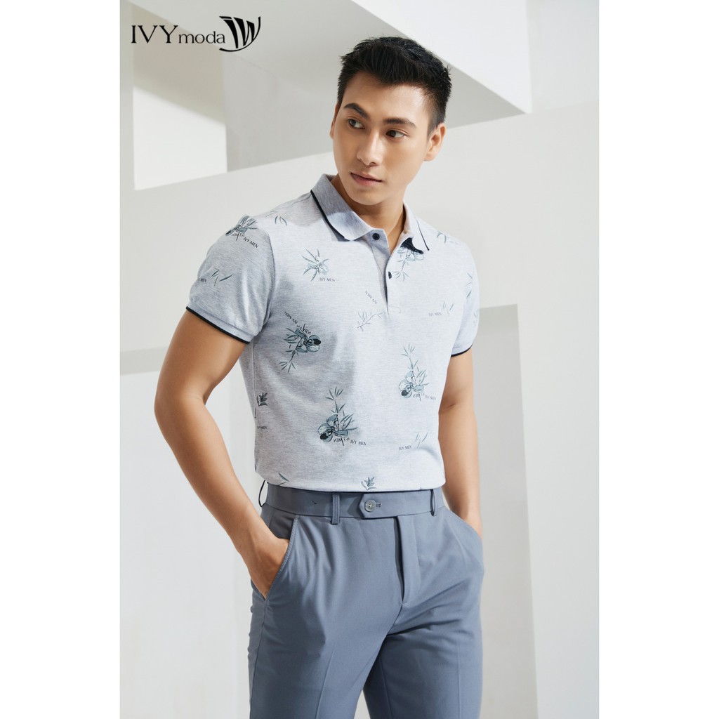  Áo Polo nam cổ bo in họa tiết IVY moda MS 57E2944 | BigBuy360 - bigbuy360.vn
