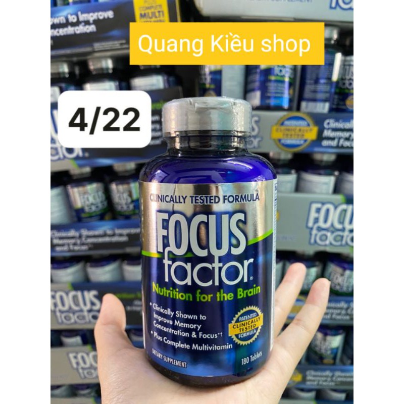 Viên Uống Bổ Não - Giảm Stress - Tăng Cường Trí Nhớ focus factor nutrition for the brain 180 tablets Của Mỹ