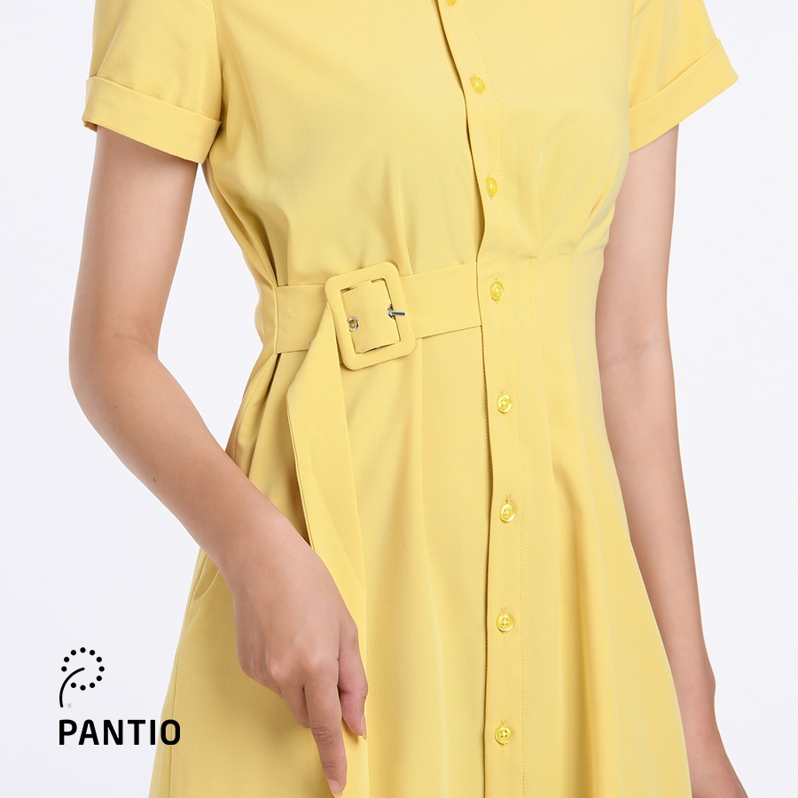 FDC52538 - Đầm công sở ngắn tay cổ sơ mi thời trang - PANTIO