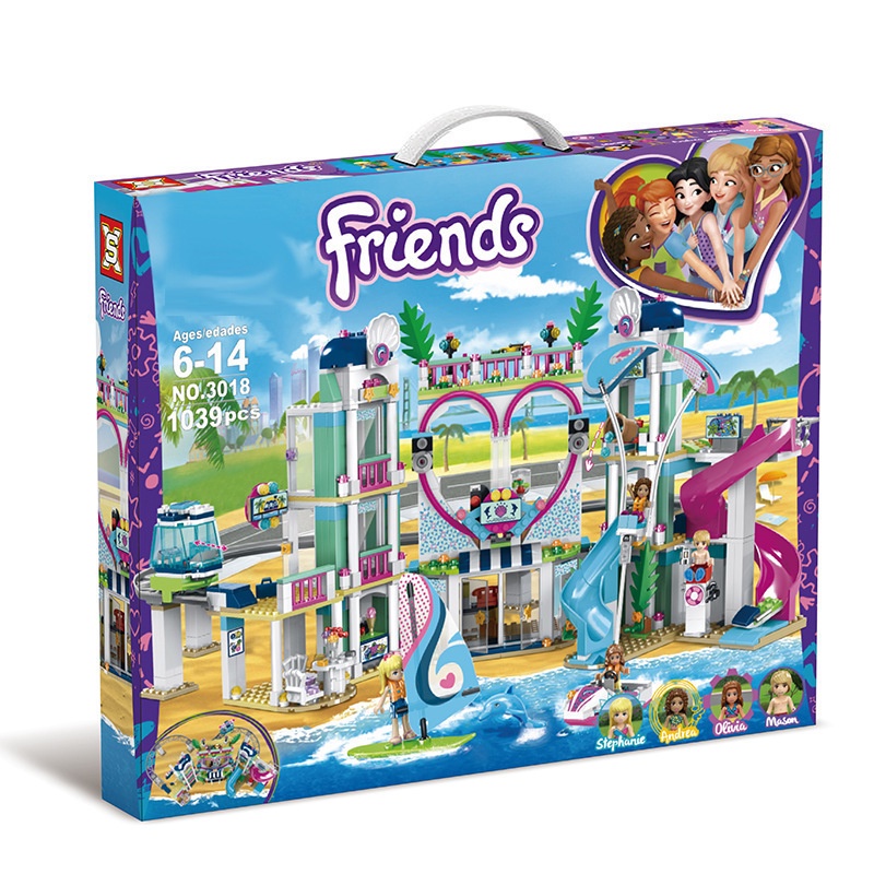 [Hàng chuẩn công ty SX] Đồ chơi xếp hình lego friends mô hình Heartlake City Resort Bela Công viên nước SX3018