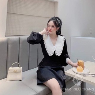Đầm voan lụa cổ phối tiểu thư xinh xắn