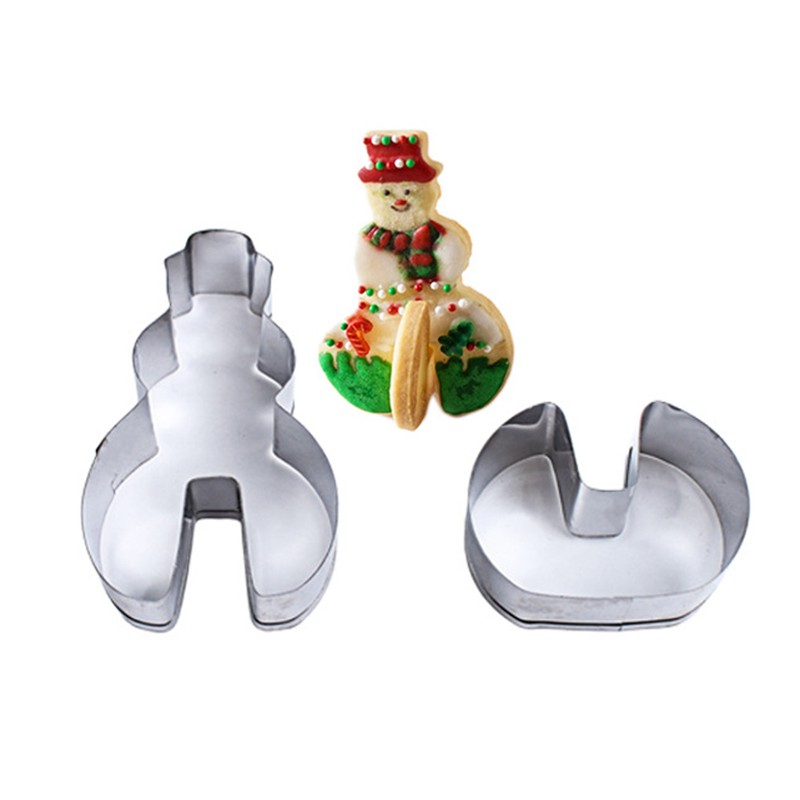 welo 8 Pcs/Set 3D Christmas Scenario Cookie Cutter Set Cake Decoration Stainless Steel Biscuit Mould Fondant Cookie Cutter welo