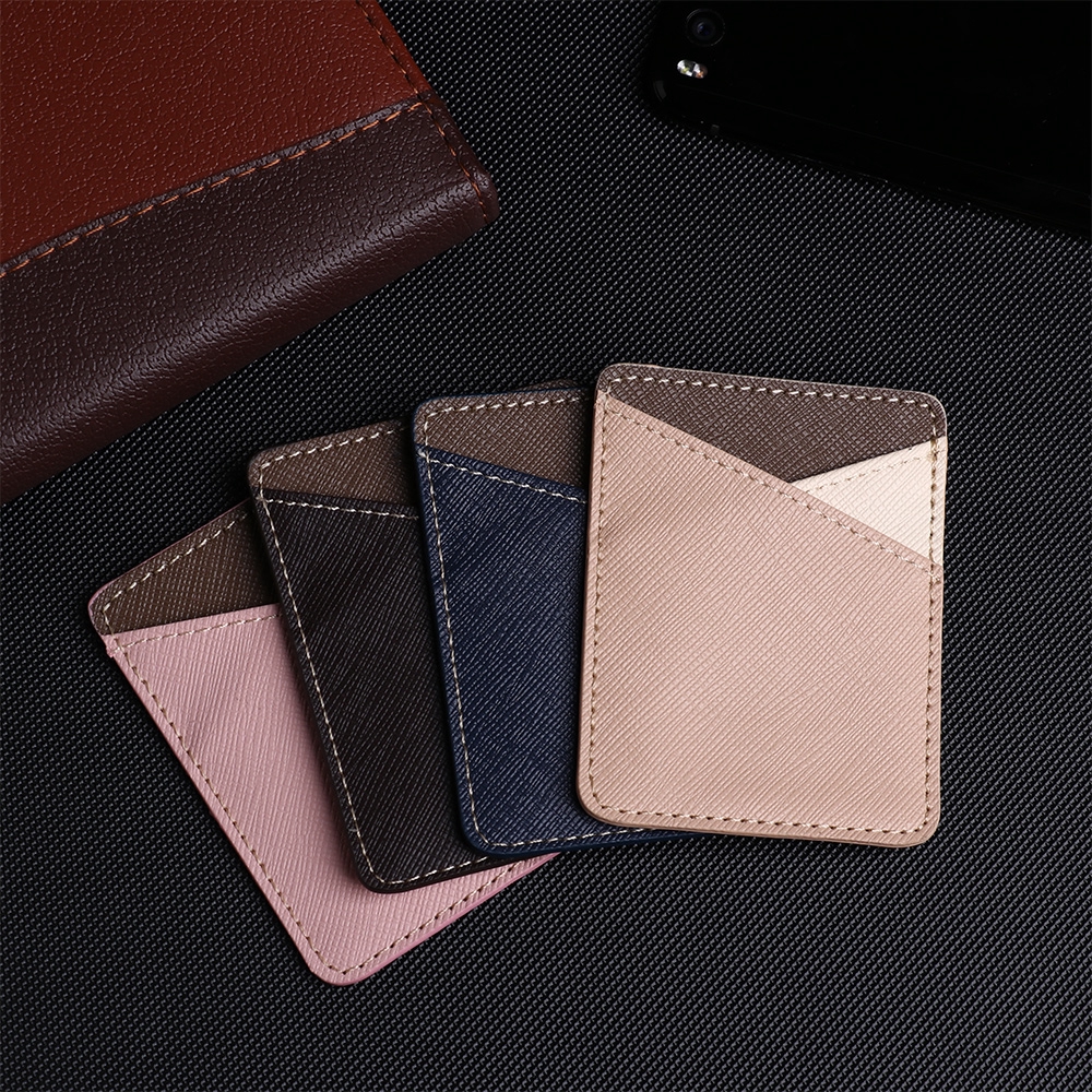 SOFTNESS Solid Elastic Adhesive Sticker Fashion Universal Credit Card Holder