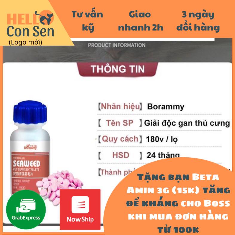 1 viên Vitamin cho chó mèo Borammy canxi giải độc gan thận khoáng vi lượng mượt lông taurine cho mèo bầu