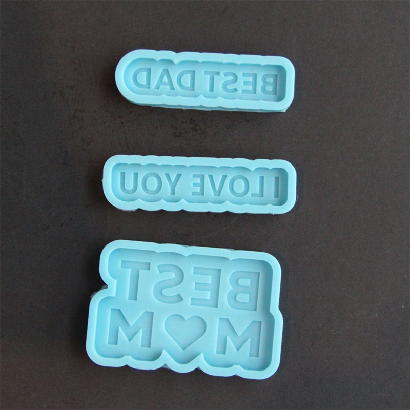 Khuôn Silicone Làm Móc Khóa Resin Hình Chữ BEST Dad MoM DIY