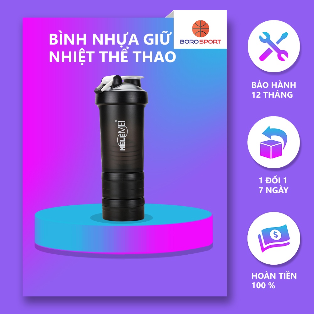 Bình nước thể thao thân tháo rời tiện lợi chất liệu nhựa Cleacco