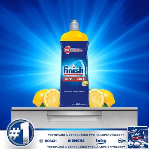 Nước làm bóng chén bát Finish 800ml hương chanh - nước trợ xả chính hãng cao cấp