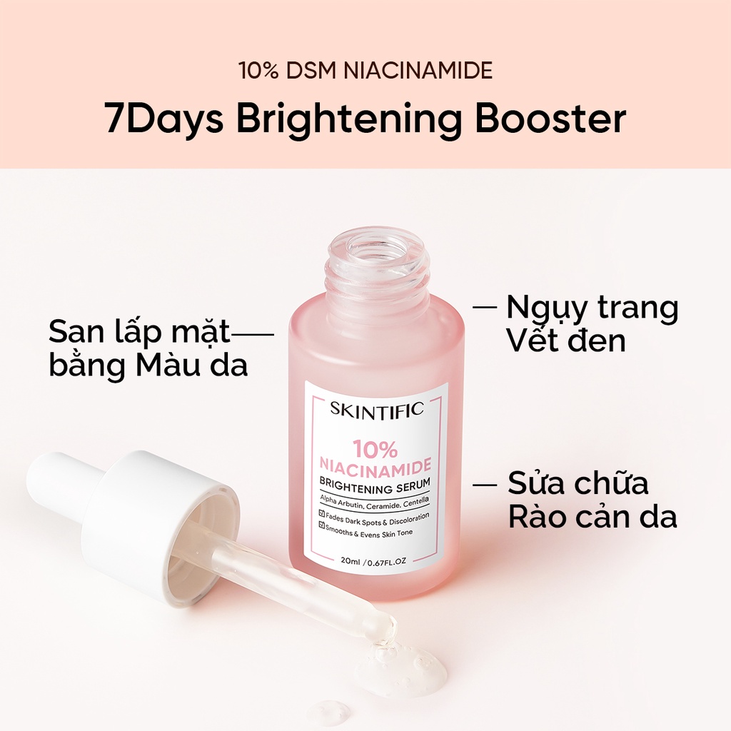 SKINTIFIC 5X Ceramide Low pH Cleanser 80g Sữa Rửa Mặt / SKINTIFIC 10% Niacinamide Brightening Serum 20ml Dưỡng Trắng