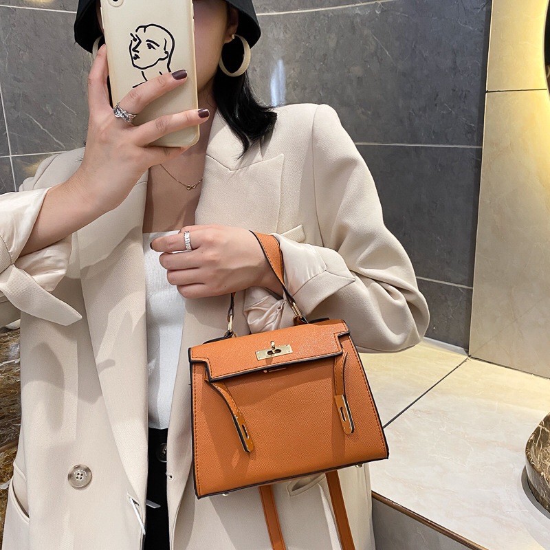 [ Tặng Khăn] Túi hm size 20 túi xách nữ hermes mini kèm khăn đeo chéo cực xinh