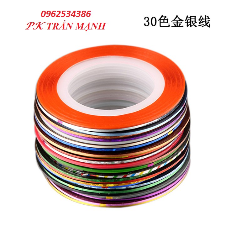 Chỉ kim tuyến trang trí móng 1 bộ 20 màu