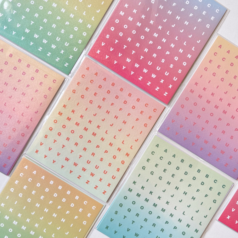 3 Sticker Dán Số / Chữ Cái Đầy Màu Sắc GaLiCiCi