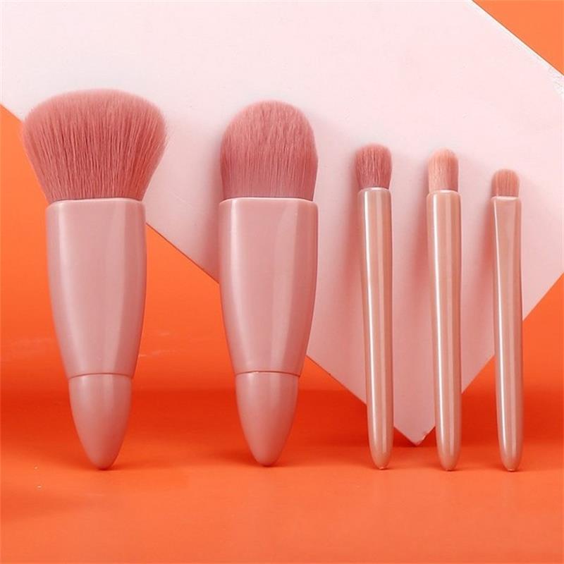 Bộ cọ trang điểm 5 cây có hộp gương soi - Bộ cọ gương 5 cây