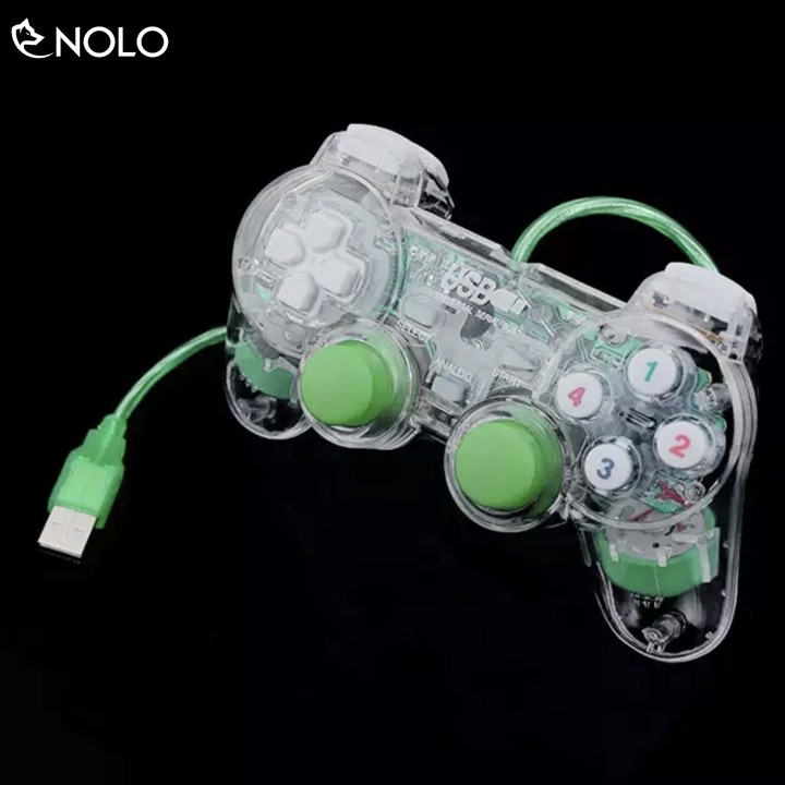 Tay Cầm Game Joypad Model M208 Cho Laptop Máy Tính Có Đèn Led Trong Suốt Có Rung Có Hỗ Trợ Win 10