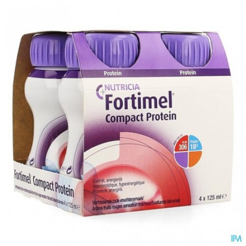 Sữa Fortimel Compact Protein Chai 125ml Vị Vani và Vị Dâu