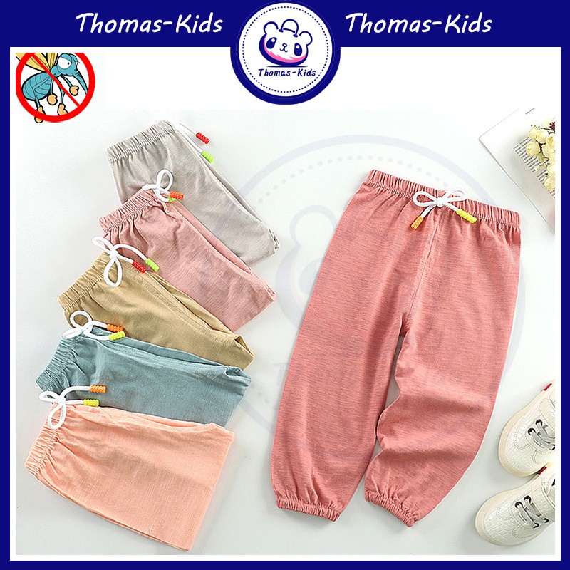 D308 thời trang mùa hè quần dài cotton bé trai thoải mái