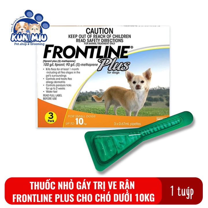 1 tuýp nhỏ gáy ve rận, bọ chét cho chó dưới 10kg Frontline Plus