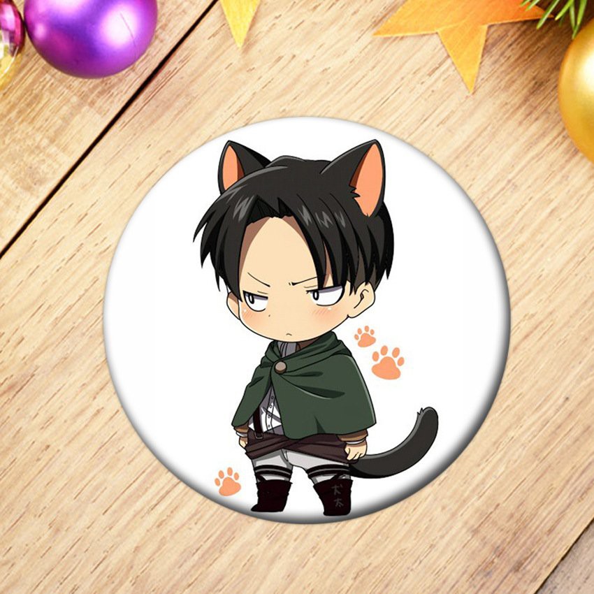 Huy hiệu cài áo in hình ATTACK ON TITAN phụ kiện anime chibi xinh xắn m01