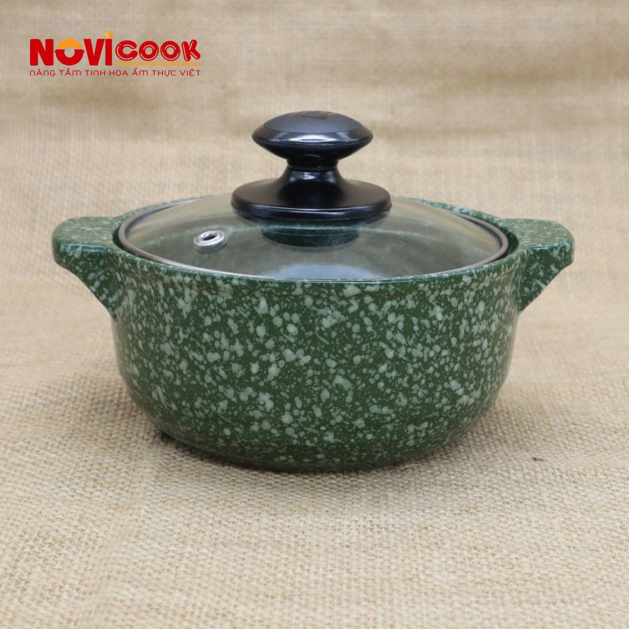 [4 Size] Nồi Sứ Sâu Cao Cấp Xanh Lá - nồi kho cá, nồi đất giá rẻ, nồi nhỏ, nồi mì cay, nồi lẩu