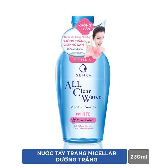 [HB GIFT] Nước tẩy trang dưỡng trắng Senka All Clear Water Micellar Formula White 230ml_15021