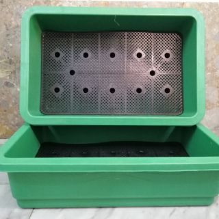 🔥Combo 5 Chậu nhựa 65x42.5x16 màu xanh rêu chuyên trồng rau, nuôi cá