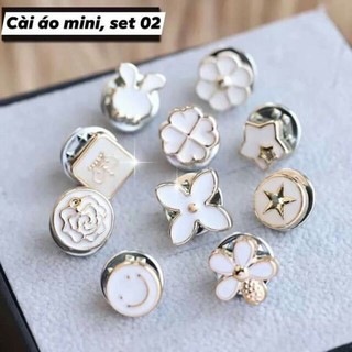 Set 10 khuy cài áo, phụ kiện cài áo khi cổ áo bạn bị hở, cài nón, mũ...loại đẹp như hình