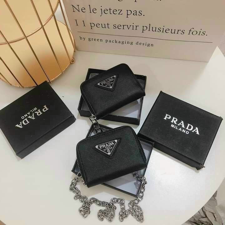 Ví Prada Kèm Dây Xích Cao Cấp Kèm Hộp Hàng Hịn