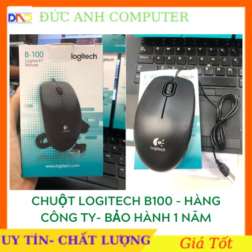 Chuột dây Logitech B100 (Đen)- Mới 100%- Bảo Hành 12 Tháng