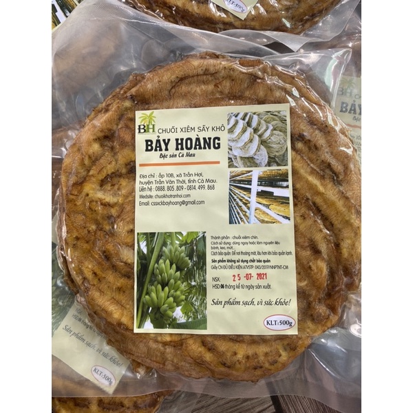 Chuối khô Ép Tròn Đac sản Cà Mau túi 500g