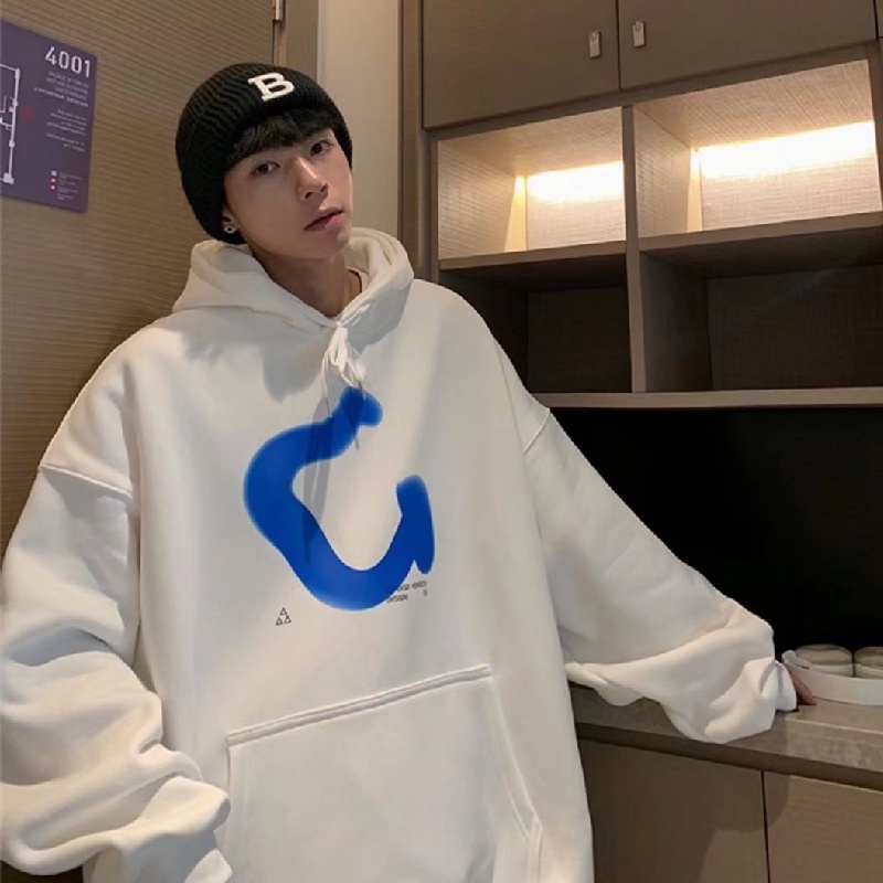 Áo Hoodie Thể Thao Dáng Rộng In Chữ Phong Cách Hip Hop Đường Phố Hàn Quốc Cỡ M-5XL Cho Nam