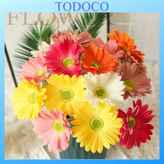 Hoa đồng tiền giả TODOCO trang trí nhà cửa để bàn phòng khách, bông nhựa chụp ảnh cắm bình decor đám cưới đẹp 