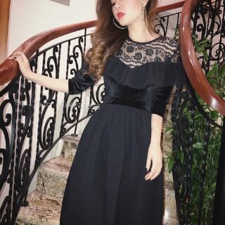 Đầm ren phối nhung