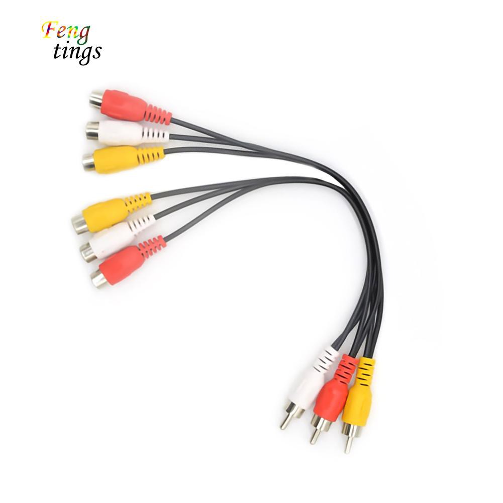 1 cáp chuyển đổi chia âm thanh video DVD AV 3 đầu cắm RCA - 6 ổ cắm RCA