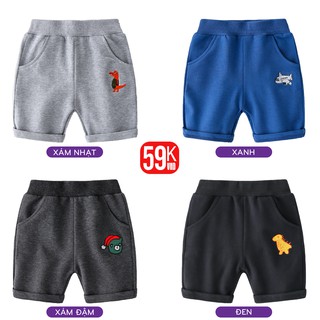 Quần short cho bé WELLKIDS họa tiết khủng long chất cotton hàng xuất Âu Mỹ