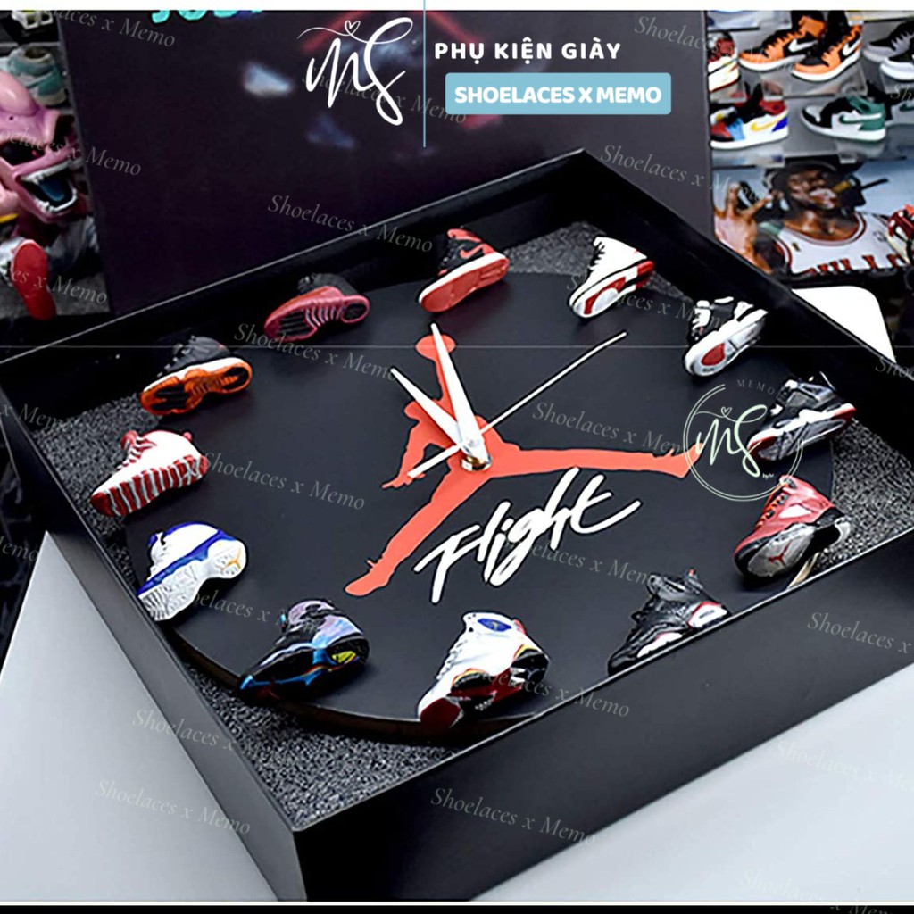Đồng Hồ Sneaker 3D - Đồng Hồ Michael Jordan Treo Tường Full Phụ Kiện Kèm Box