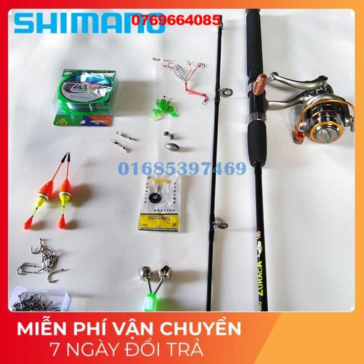 Bộ cần câu máy shimano 2 khúc 2m7 ,máy yumoshi lc 7000 kèm trọn bộ phụ kiện -𝗦𝗛𝗢𝗣 Đ𝗢̂̀ 𝗖𝗔̂𝗨 𝟰𝟯𝟱