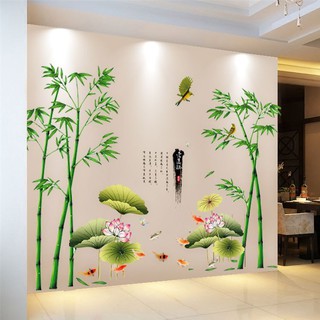 Decal dán tường Sen tre