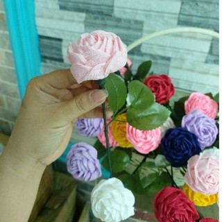 hoa hồng giấy nhún handmade