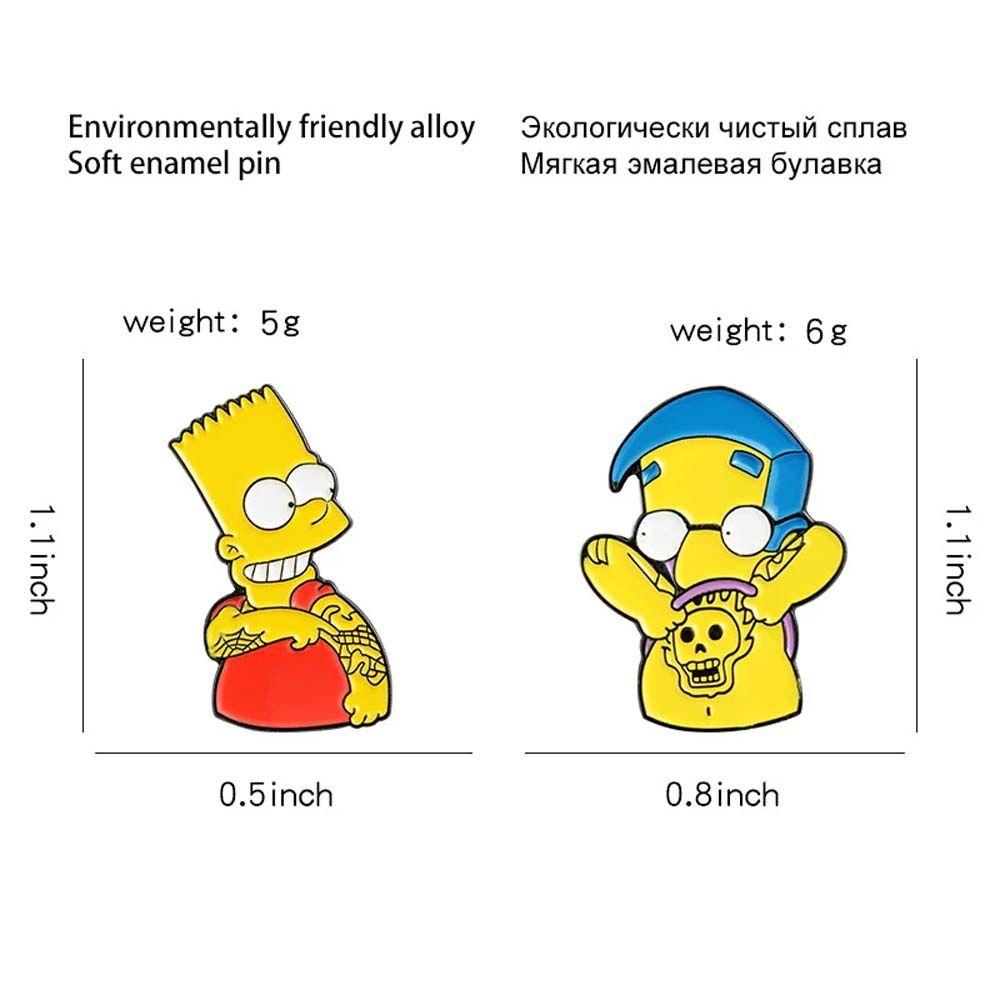 Ghim Cài Áo Kim Loại Hình Simpson Vui Nhộn