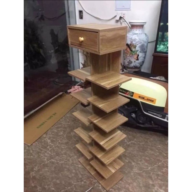 Kệ giá để giày 6 tầng 1 ngăn kéo. Kích thước: 120 x 44 x 20cm. Gỗ MDF phủ Melatium chống thấm cao cấp