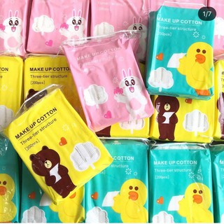 Bông Tẩy Trang Gấu Vịt Thỏ Hàn Quốc [200 miếng]