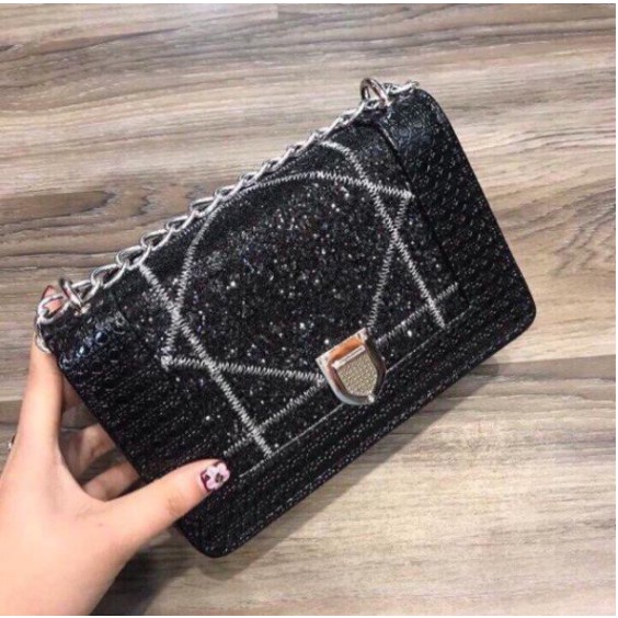 Túi xách đeo chéo nữ Đính Đá kim tuyến cao cấp túi xách đi chơi thời trang nữ sang chảnh size 21