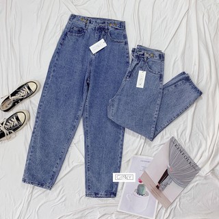 Quần Baggy Nữ Jean Hack Chân KHA-021 | Vải Jean Wash Xịn | GinStore
