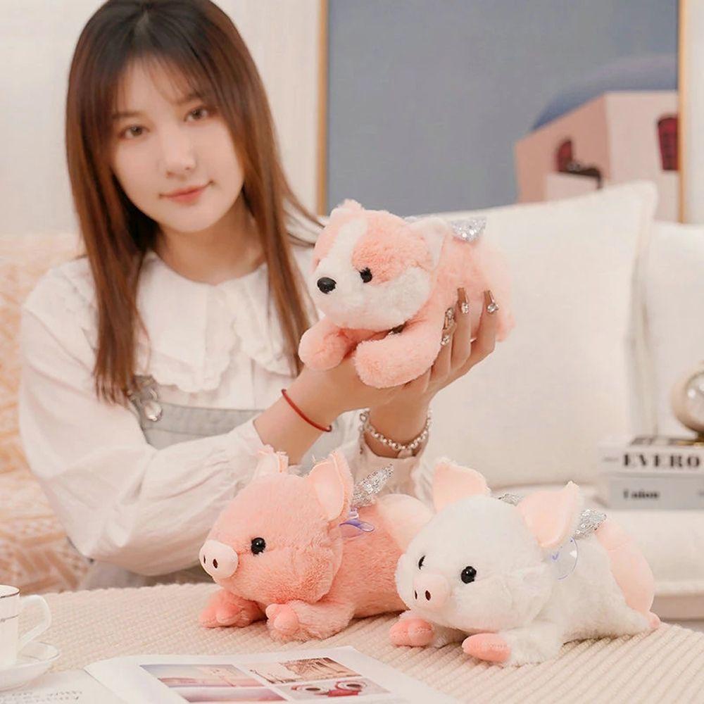 LANFY Gối Nhồi Bông Mềm Mại Hình Mông Cún / Heo Hoạt Hình Đáng Yêu Trang Trí Phòng Bé